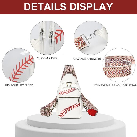 Clear Baseball Bag for Stadium Events Water Resistant Sling Crossbody Purse - Picture 4 of 5